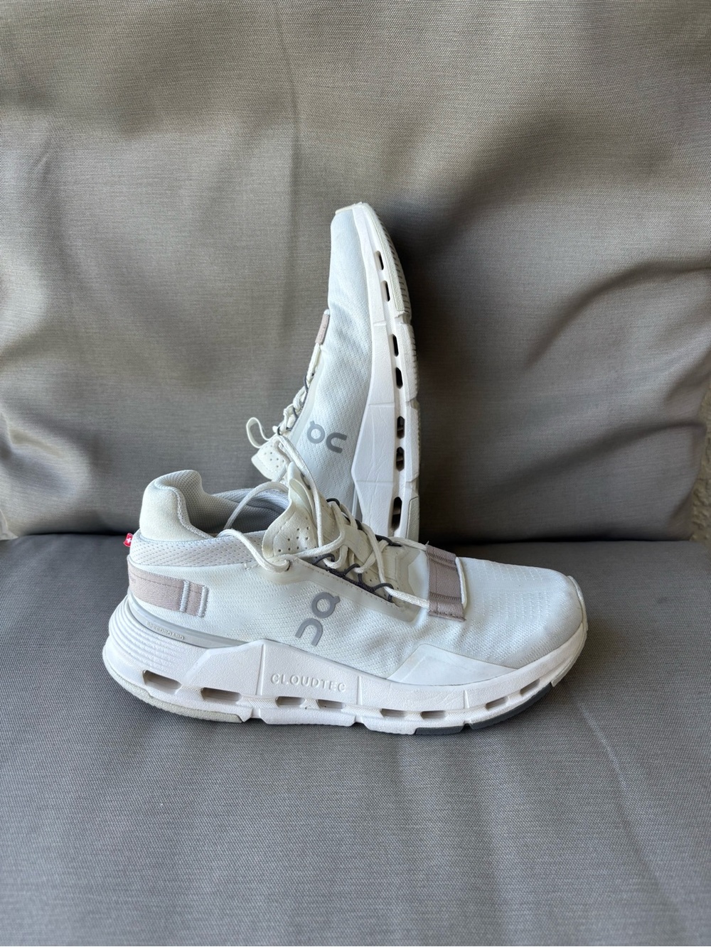 On Cloudnova 2 Women’s Lifestyle Sneakers in Ice Sand Colorway
